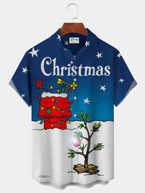 Men's Christmas Funny Graphic Short Sleeve Hawaiian Shirt